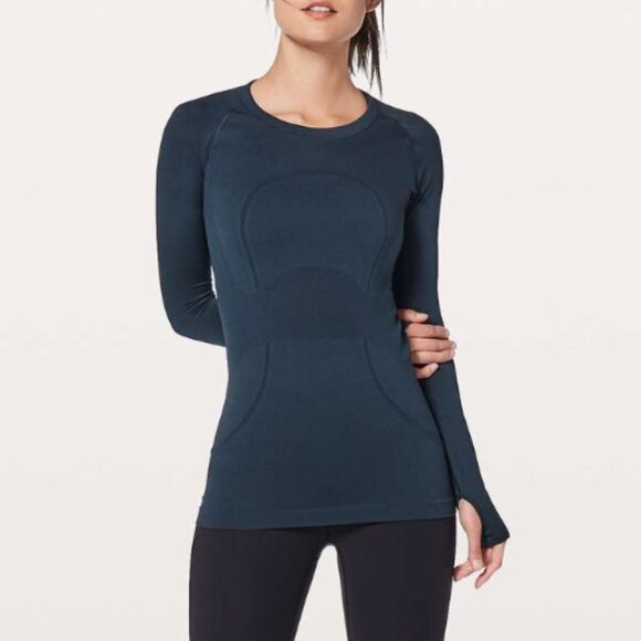 lululemon athletica Tops - Lululemon Swiftly Tech Long Sleeve Crew in True Navy